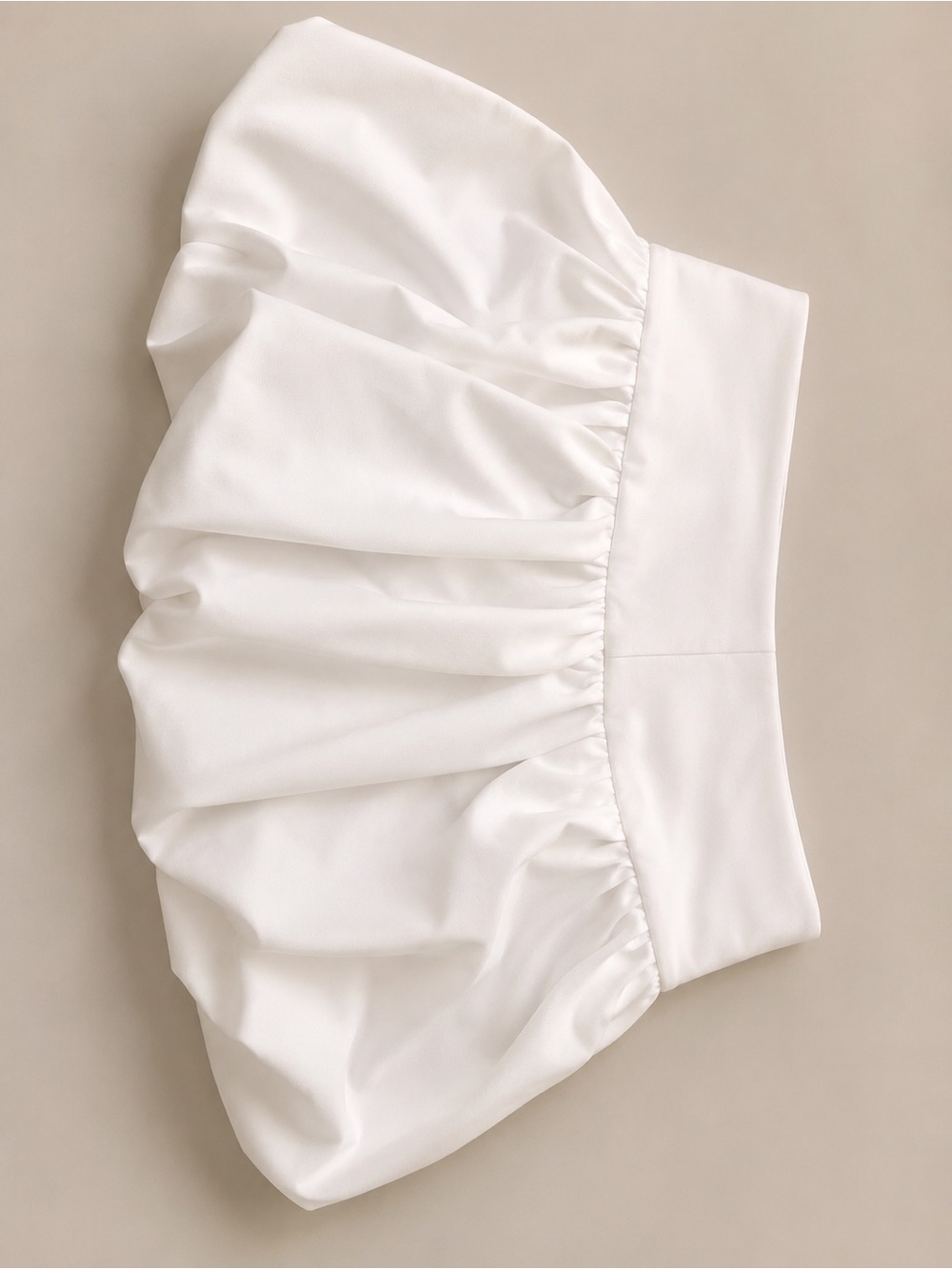 Structured White Midi Balloon Skirt